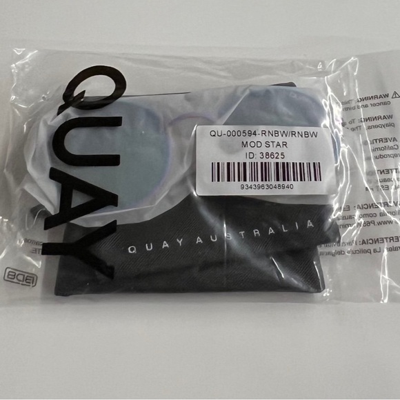 NWT Quay “MOD STAR” Rainbow Round Sunglasses - Picture 8 of 9